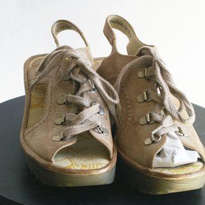 Fly London  Luna Rose Gold Wedge Sandals  US Size: 8